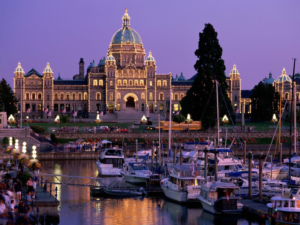 Victoria Inner Harbour with boats and historic buildings